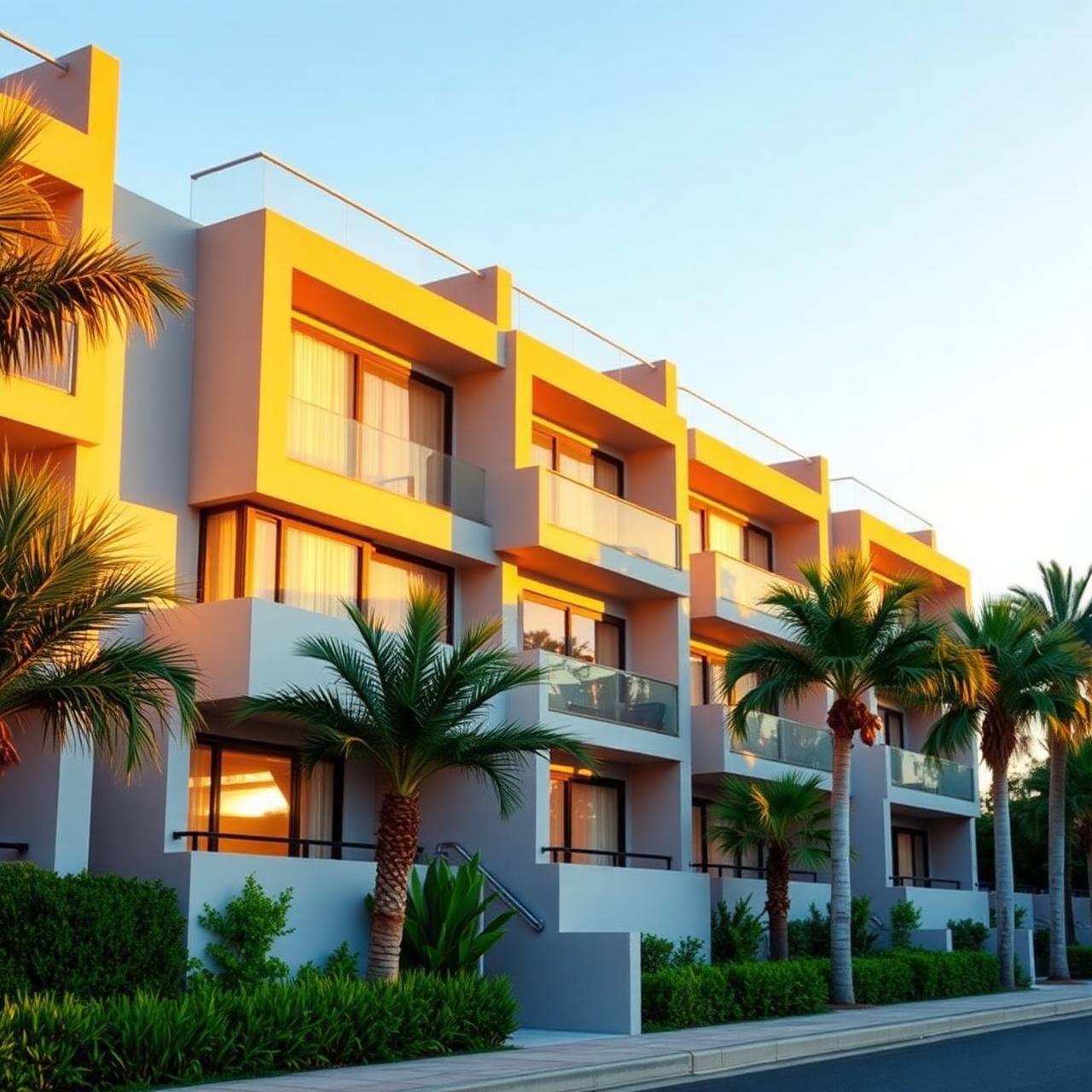 Modern South African residential building at golden hour
